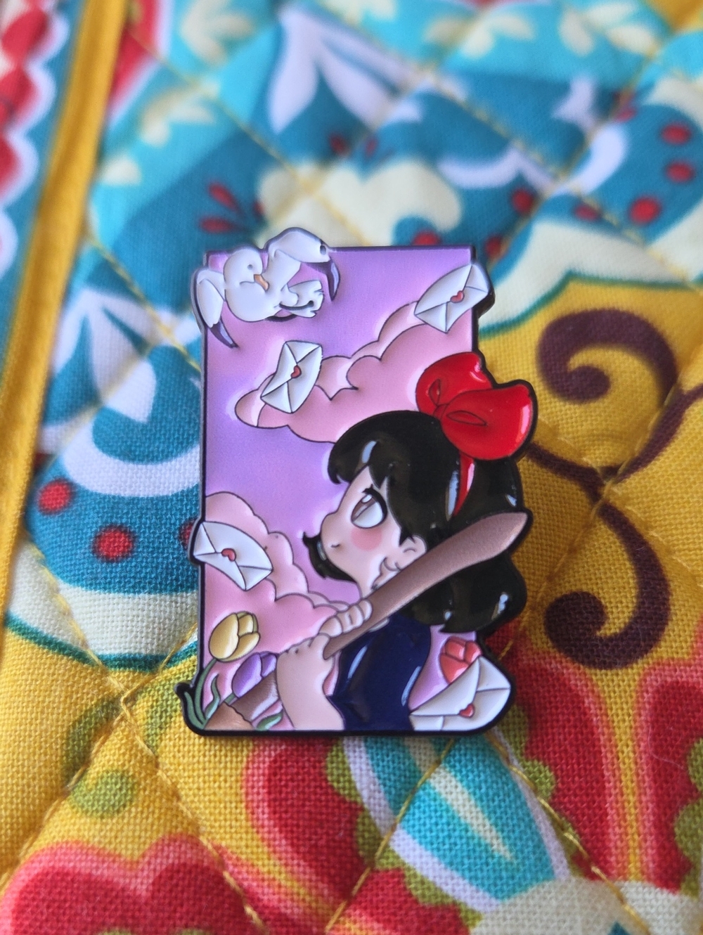 Studio Ghibli Kiki's Delivery Service Pink Girl and Doves Decorative Art Poster